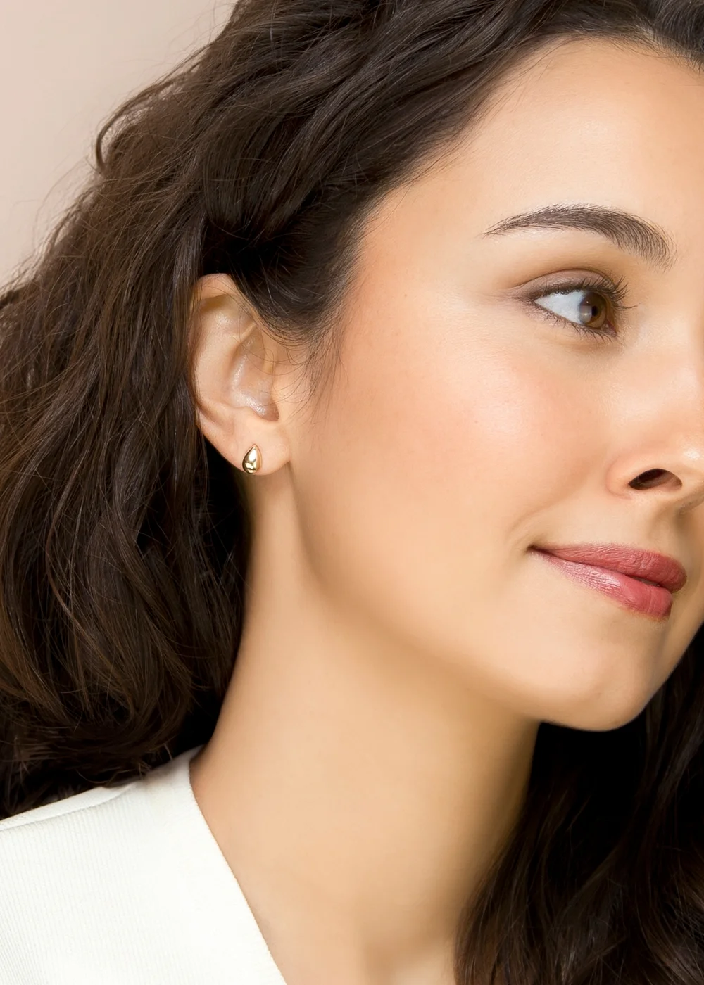 Golden Moments 9ct Mini Teardrop Earrings - One Size Image 3