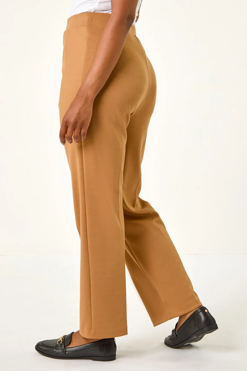 Roman Camel Petite Straight Leg Ponte Stretch Trouser - 8 Image 4