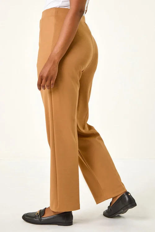 Roman Camel Petite Straight Leg Ponte Stretch Trouser - 8 Image 4