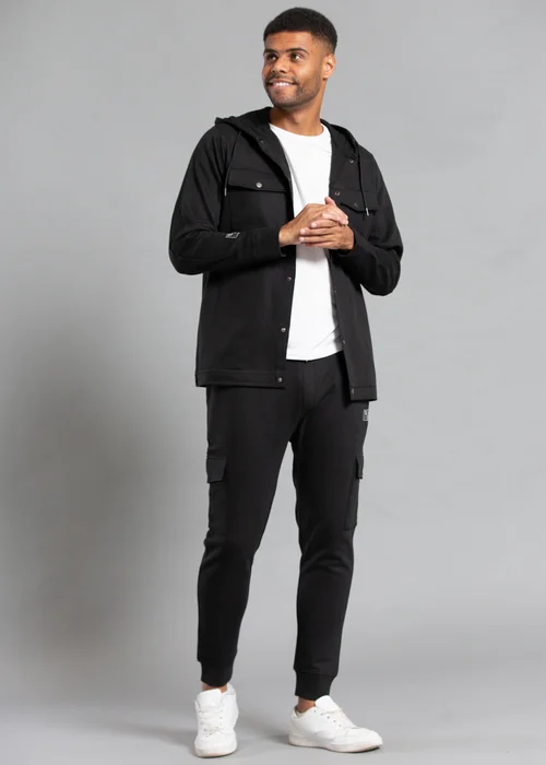 Tokyo Laundry Black Cotton Blend Joggers with Cargo-Style Pockets - L Image 3
