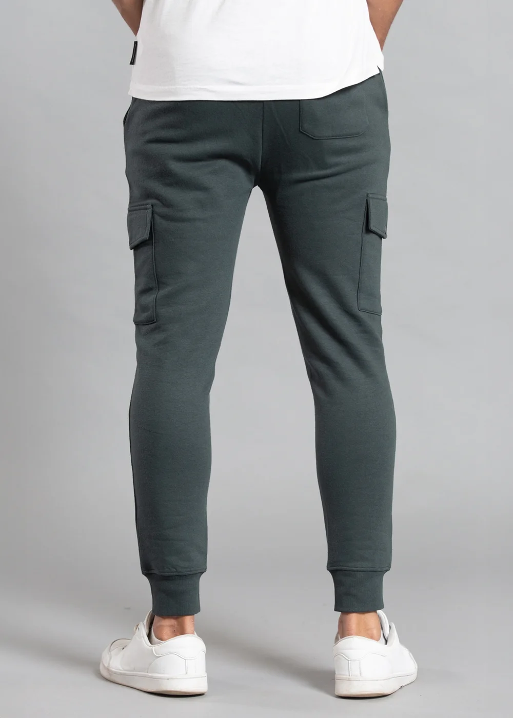 Tokyo Laundry Dark Green Cotton Blend Joggers with Cargo-Style Pockets - S Image 2