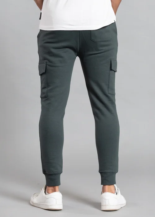 Tokyo Laundry Dark Green Cotton Blend Joggers with Cargo-Style Pockets - S Image 2