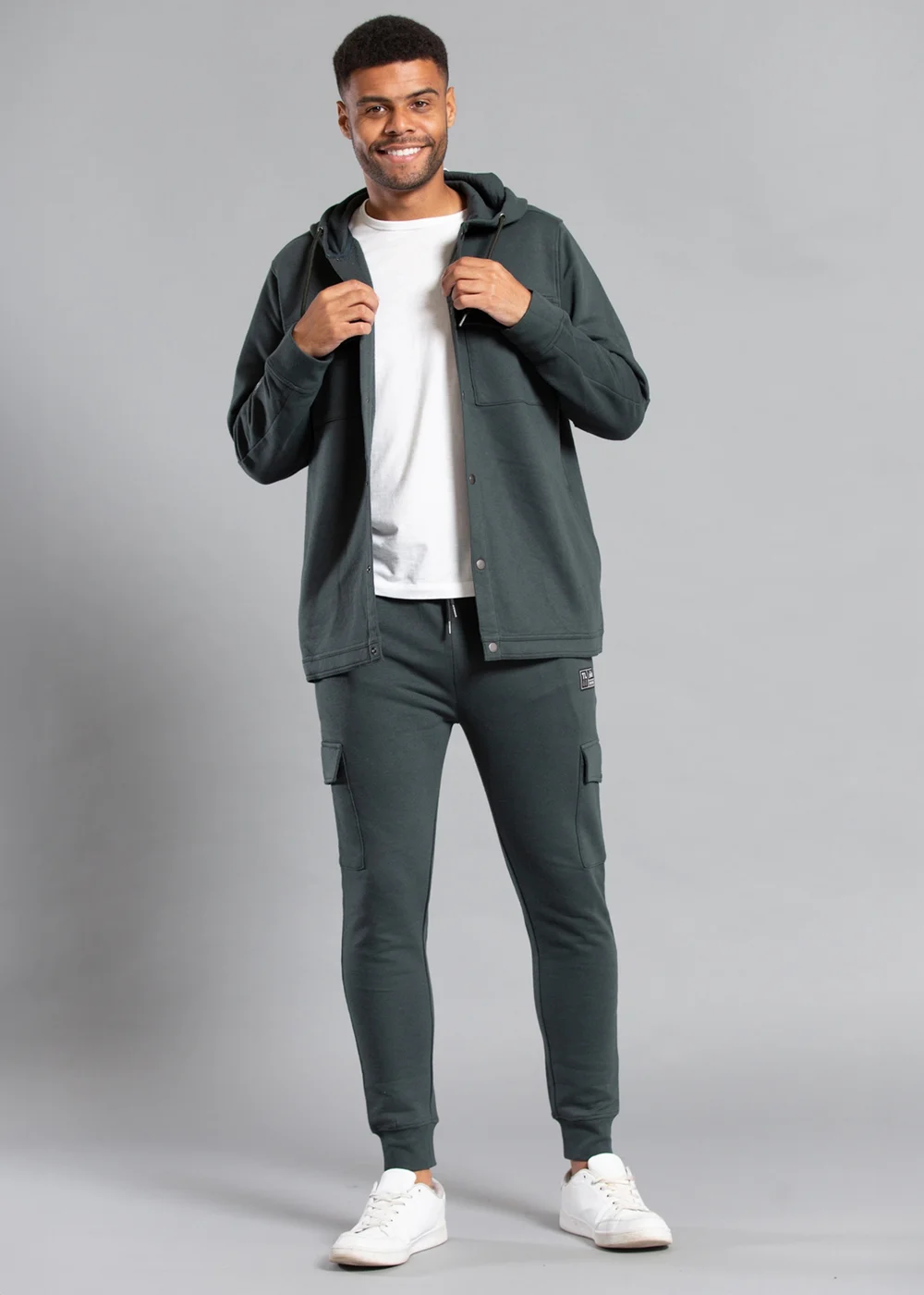 Tokyo Laundry Dark Green Cotton Blend Joggers with Cargo-Style Pockets - S Image 3