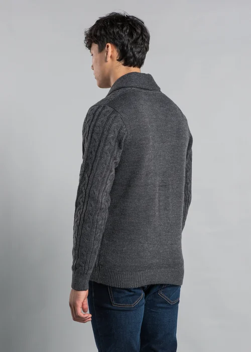 Tokyo Laundry Charcoal Shawl Neck Cable Knit Cardigan - L Image 2