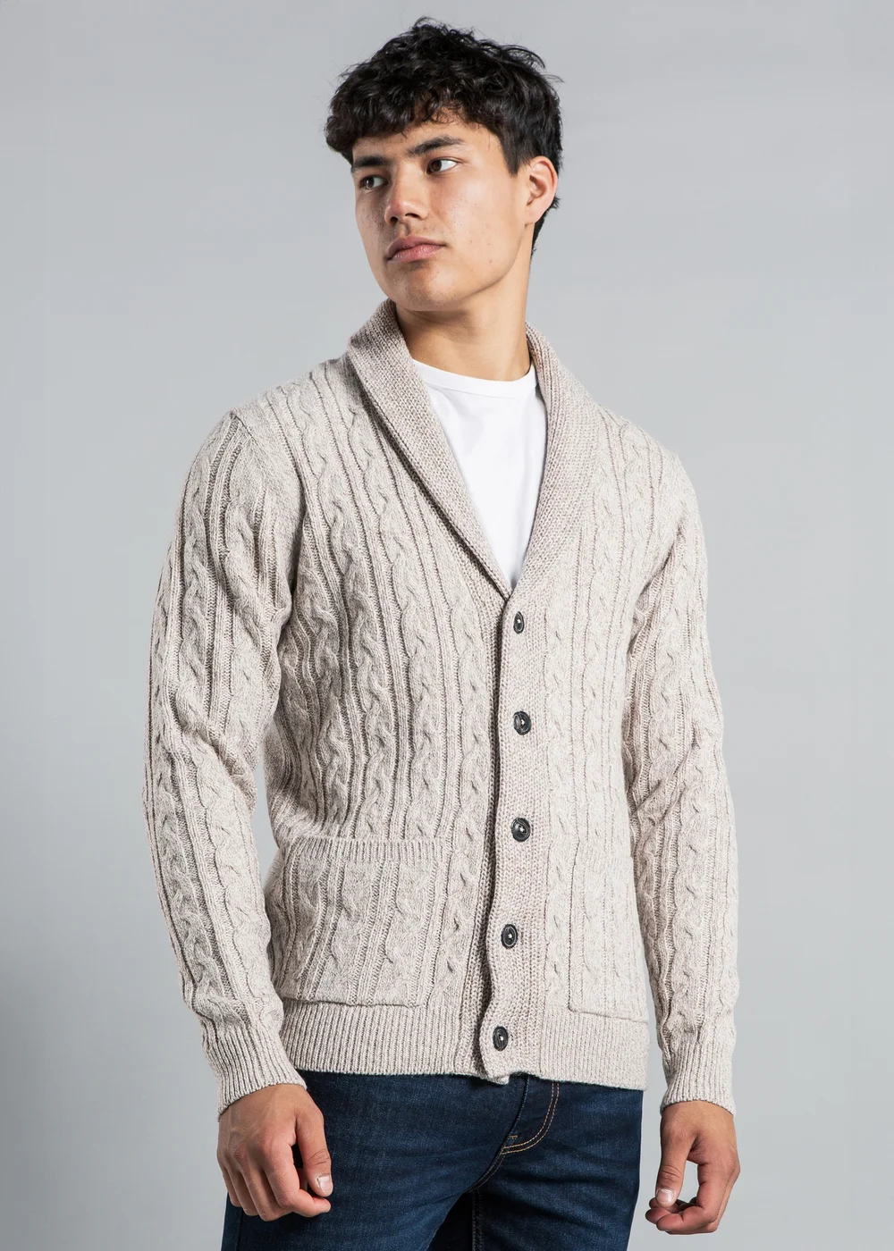 Tokyo Laundry Natural Shawl Neck Cable Knit Cardigan - XL Image 1