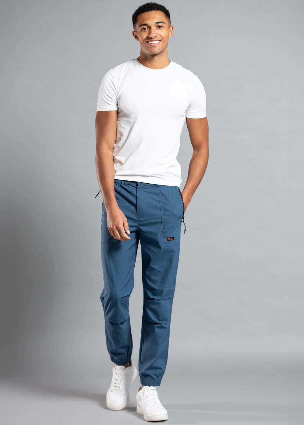 Tokyo Laundry Blue Cotton Cargo Trousers - S Image 4