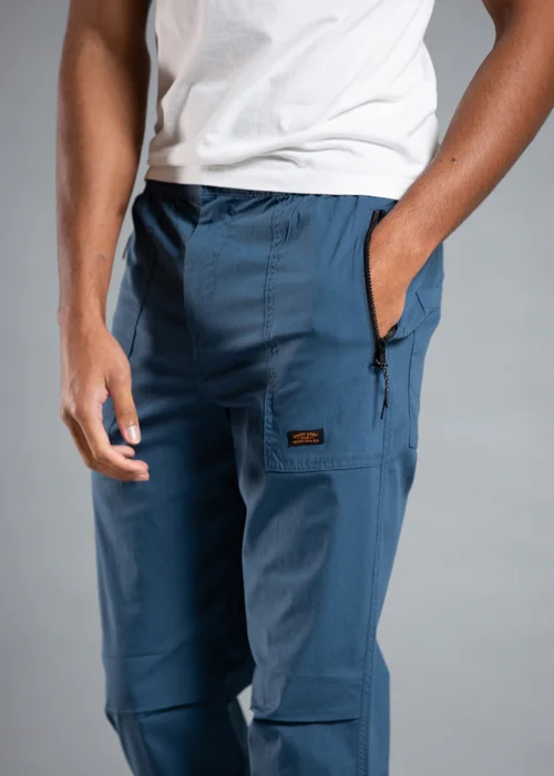 Tokyo Laundry Blue Cotton Cargo Trousers - S Image 3