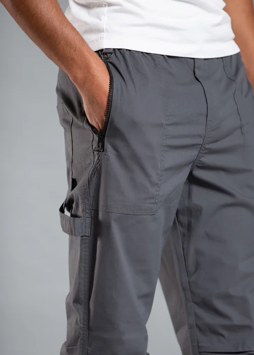 Tokyo Laundry Grey Cotton Cargo Trousers - S Image 3