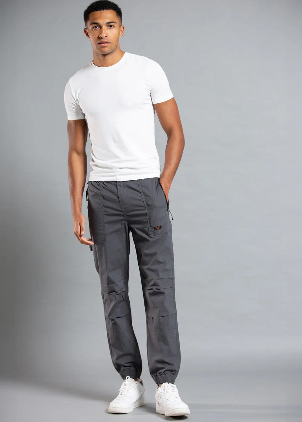 Tokyo Laundry Grey Cotton Cargo Trousers - S Image 4