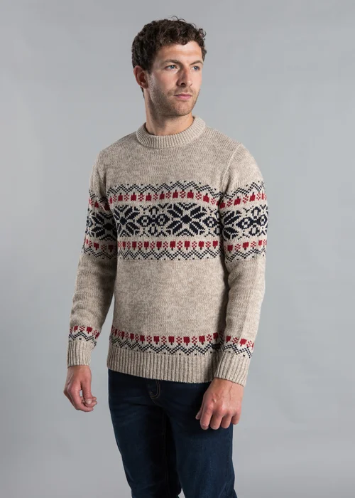 Tokyo Laundry Natural Crew Neck Jumper with Jacquard Print - 2XL Image 1