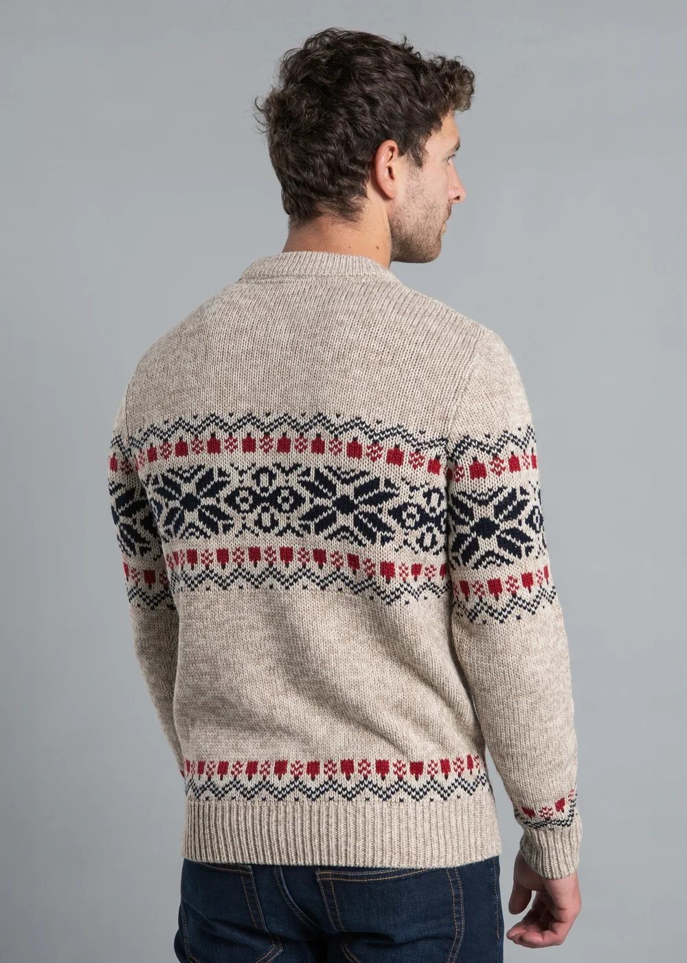 Tokyo Laundry Natural Crew Neck Jumper with Jacquard Print - 2XL Image 2