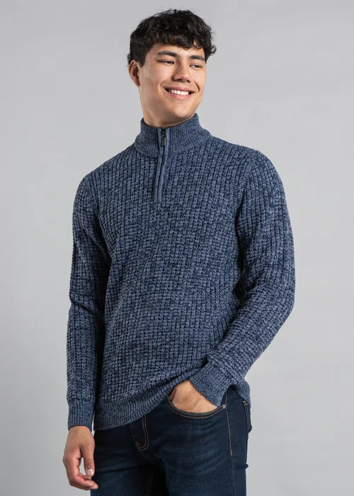 Tokyo Laundry Blue Funnel Neck Twisted Yarn Jumper - Small Image 1