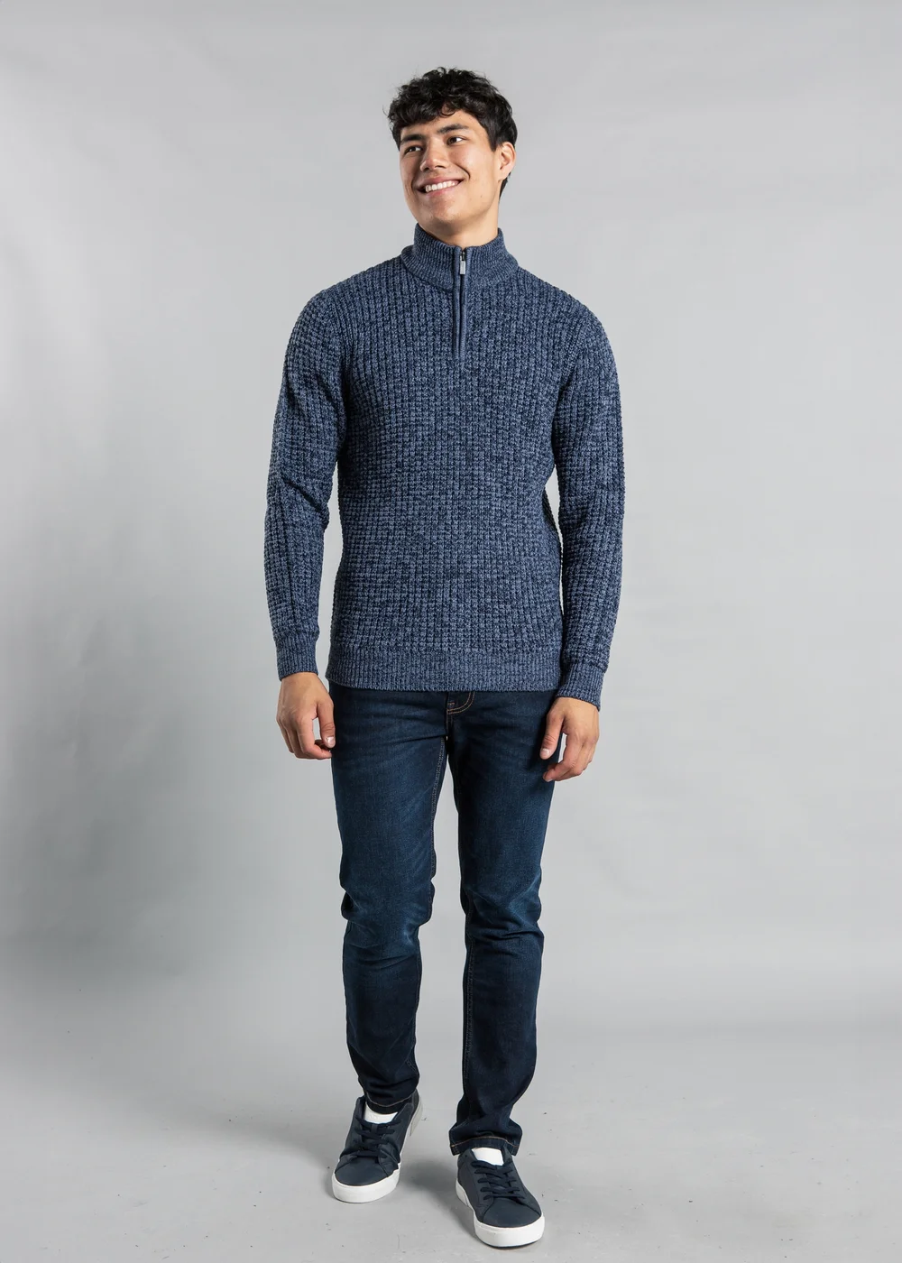 Tokyo Laundry Blue Funnel Neck Twisted Yarn Jumper - Small Image 3