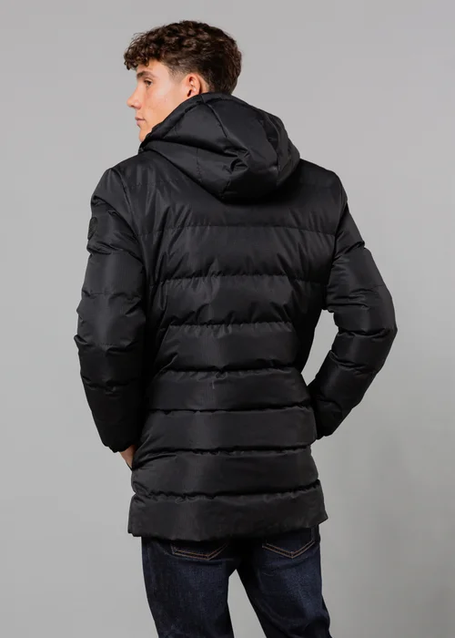 Tokyo Laundry Black Hooded Padded Parka Jacket with Toggles - S Image 2