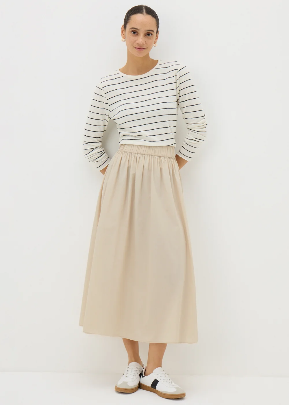 Stone Cotton Midi Skirt - 8 Image 1