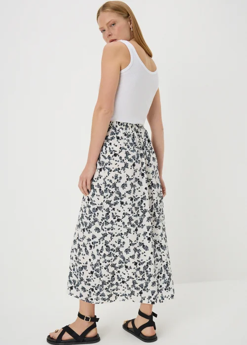 Black Floral Flared Hem Midaxi Skirt - 8 Image 1