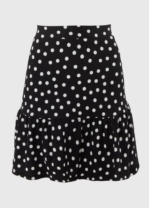 Black Polka Dot Mini Skirt - 8 Image 4