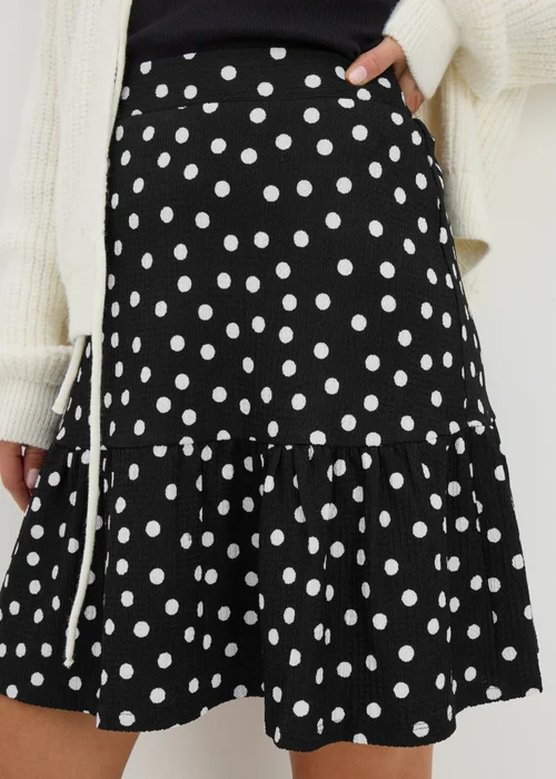 Black Polka Dot Mini Skirt - 8 Image 3