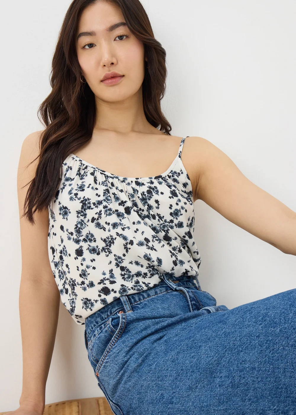Black Floral Cami Top - 8 Image 1