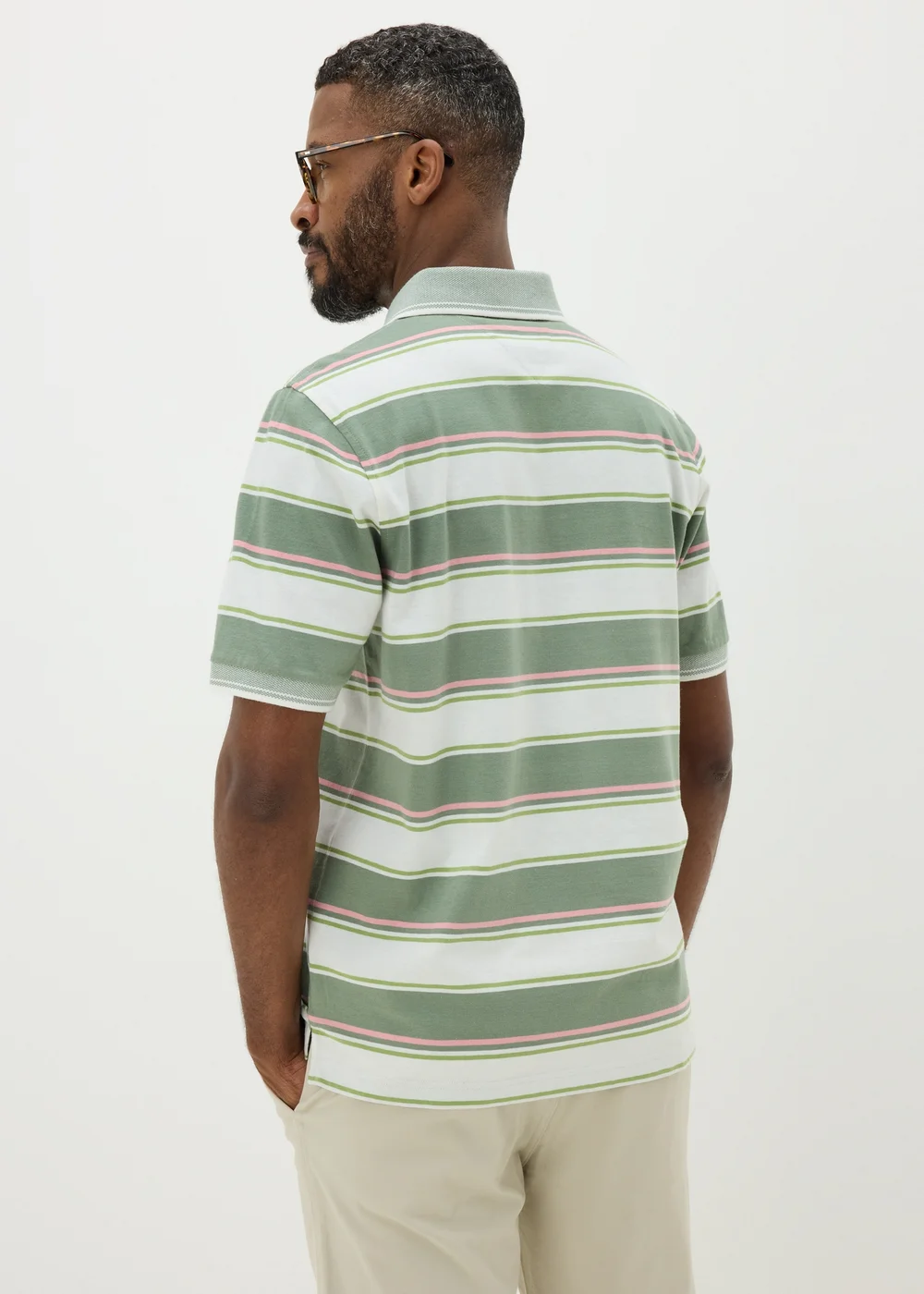 Lincoln Sage Stripe Polo Shirt - S Image 2