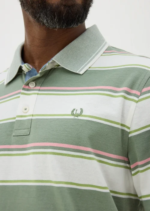 Lincoln Sage Stripe Polo Shirt - S Image 3
