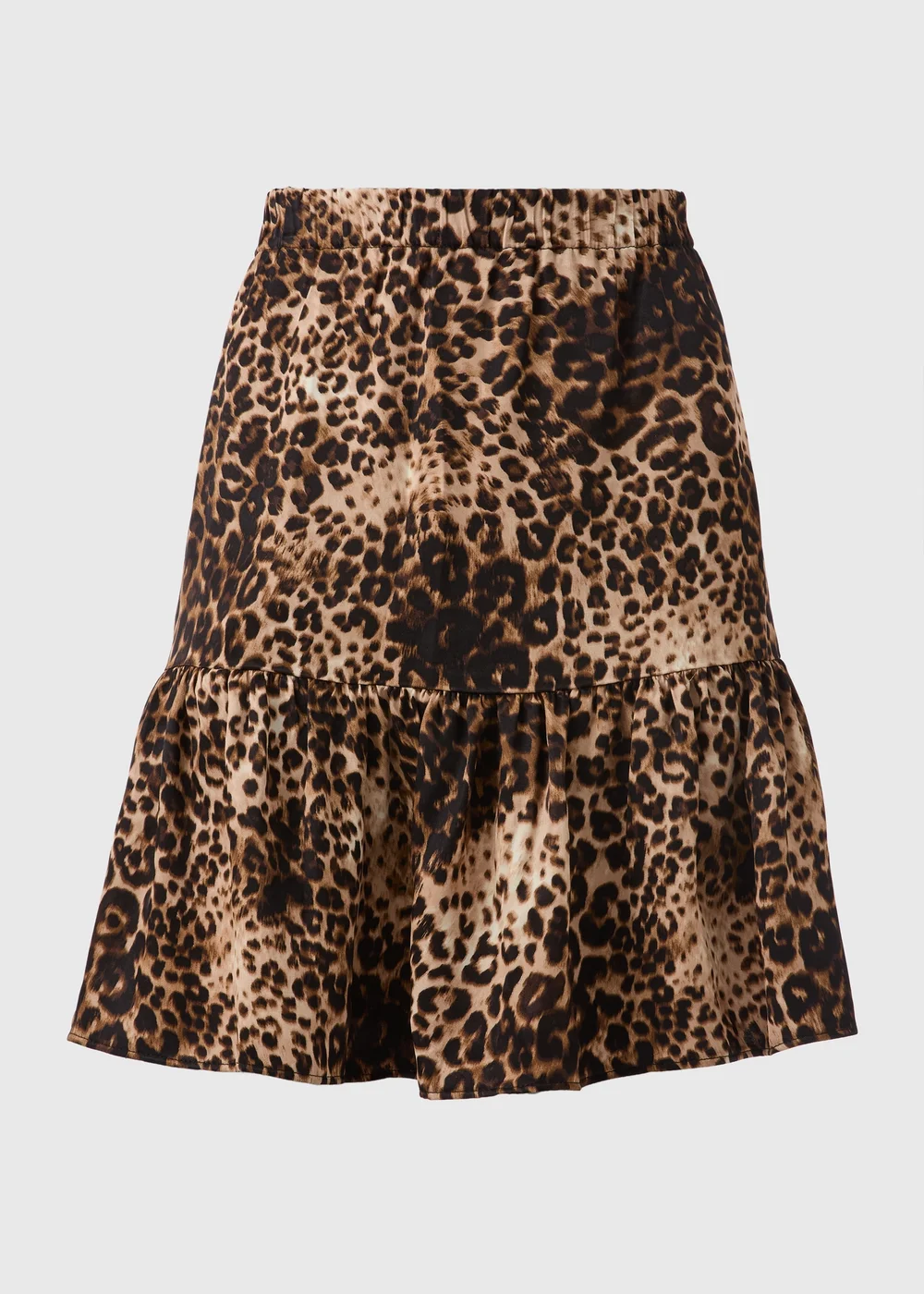 Brown Leopard Tiered Mini Skirt - 8 Image 4