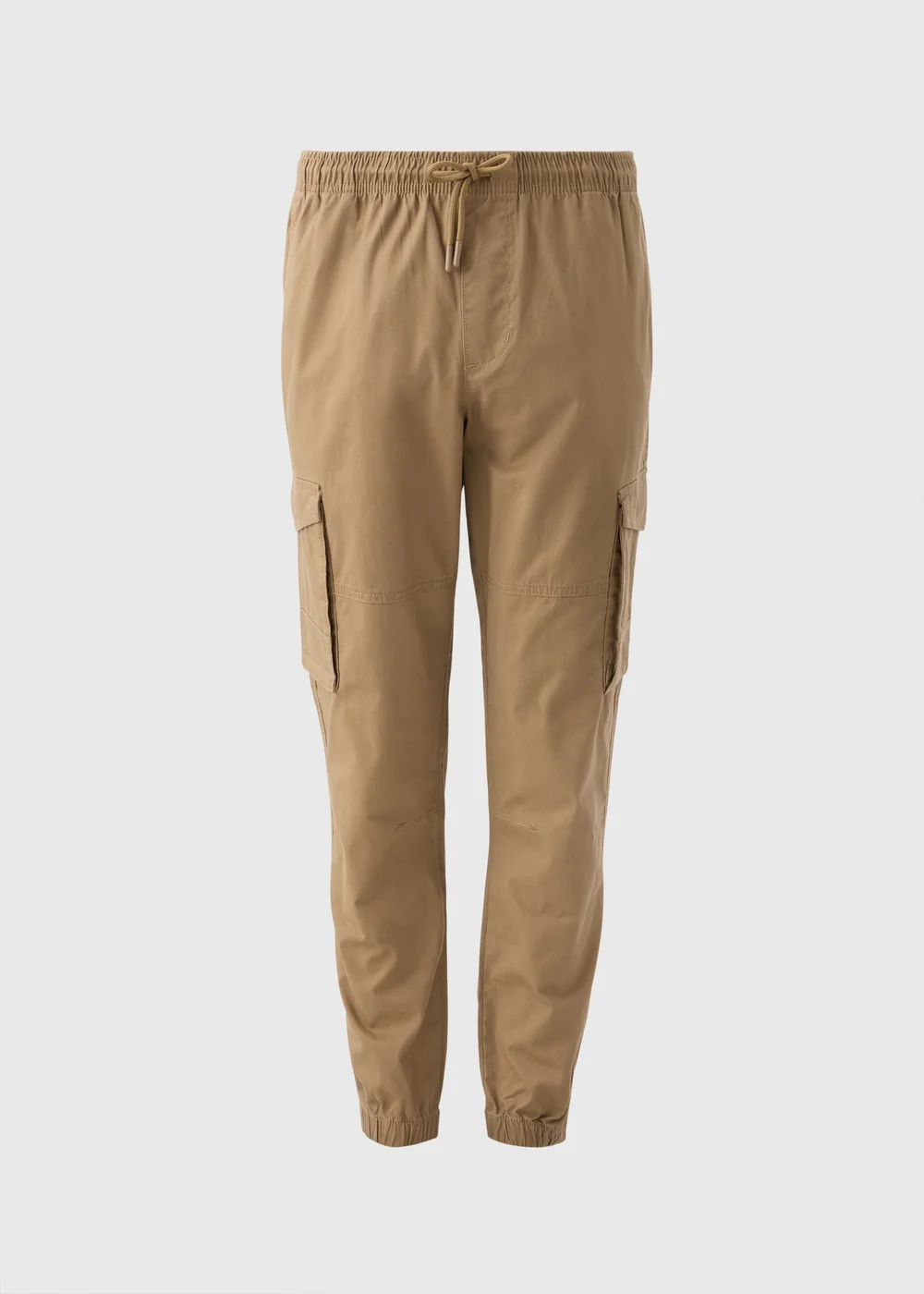 Beige Cuffed Cargo Trousers - S Image 4