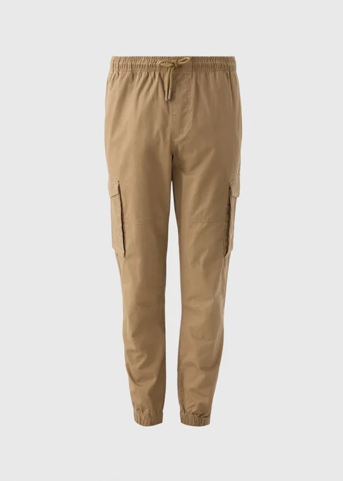 Beige Cuffed Cargo Trousers - S Image 4