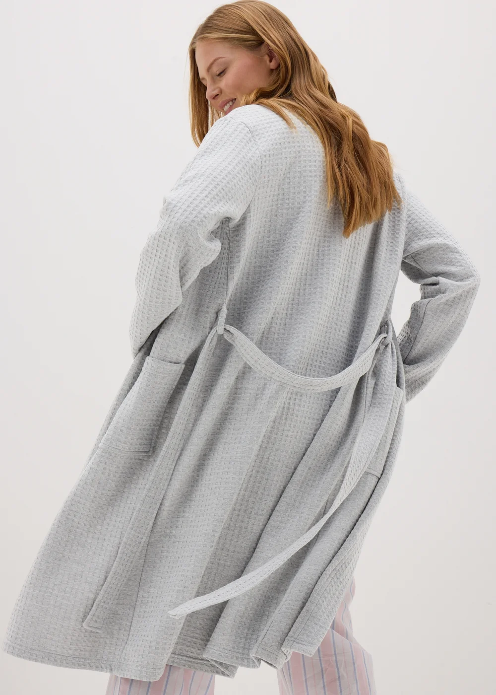 Grey Waffle Dressing Gown - Extra small | Matalan Grey Waffle Dressing Gown - Extra small | Matalan