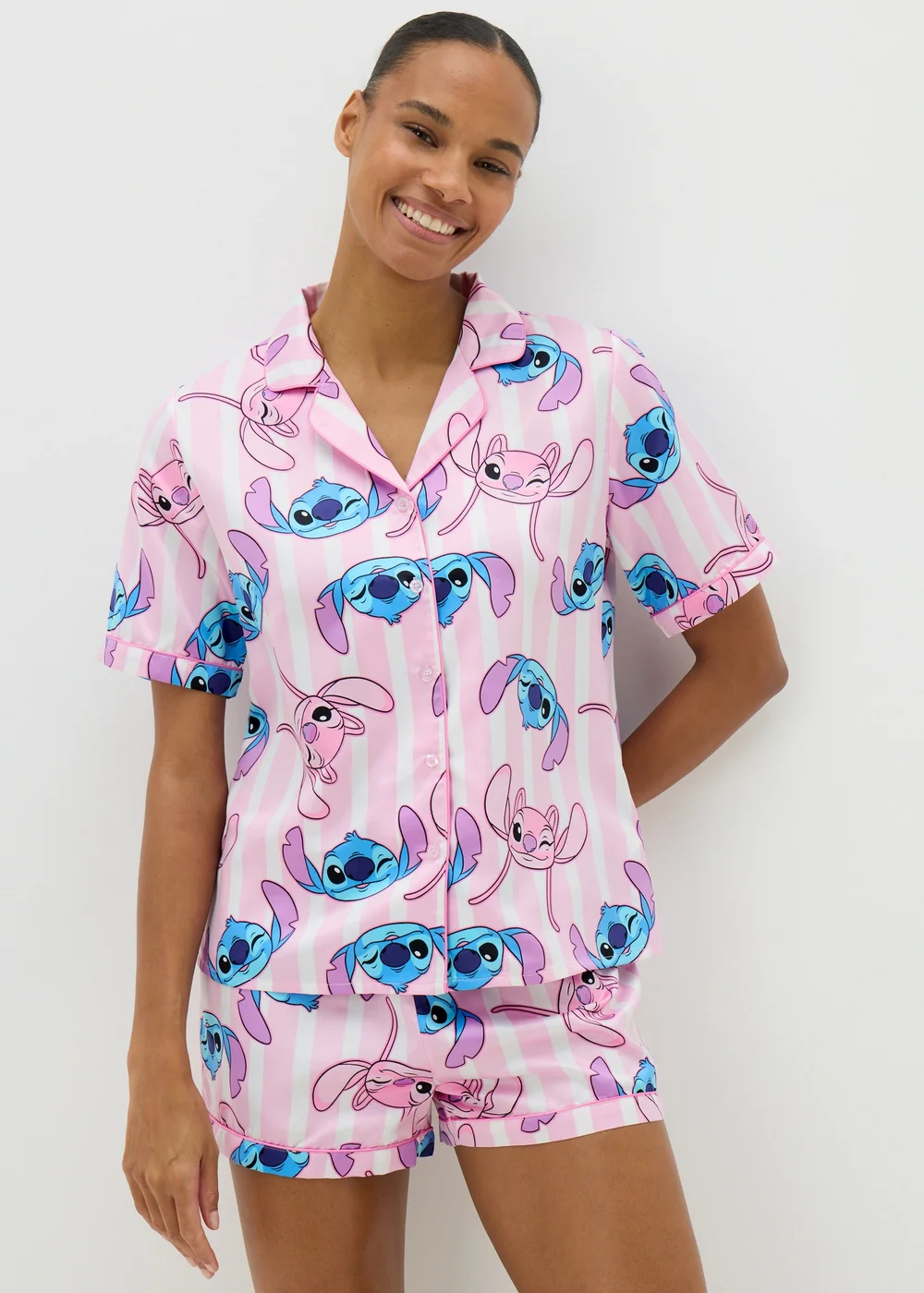 Pink Stitch Pyjama Set - Size 8 Image 1
