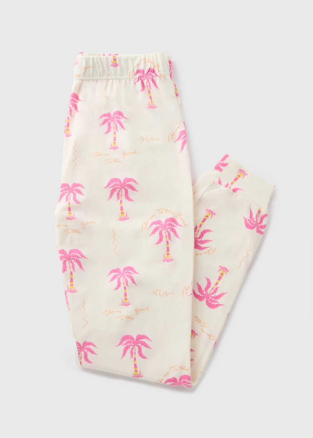 Cream Palm Tree Pyjama Bottoms - Extra small Image 3