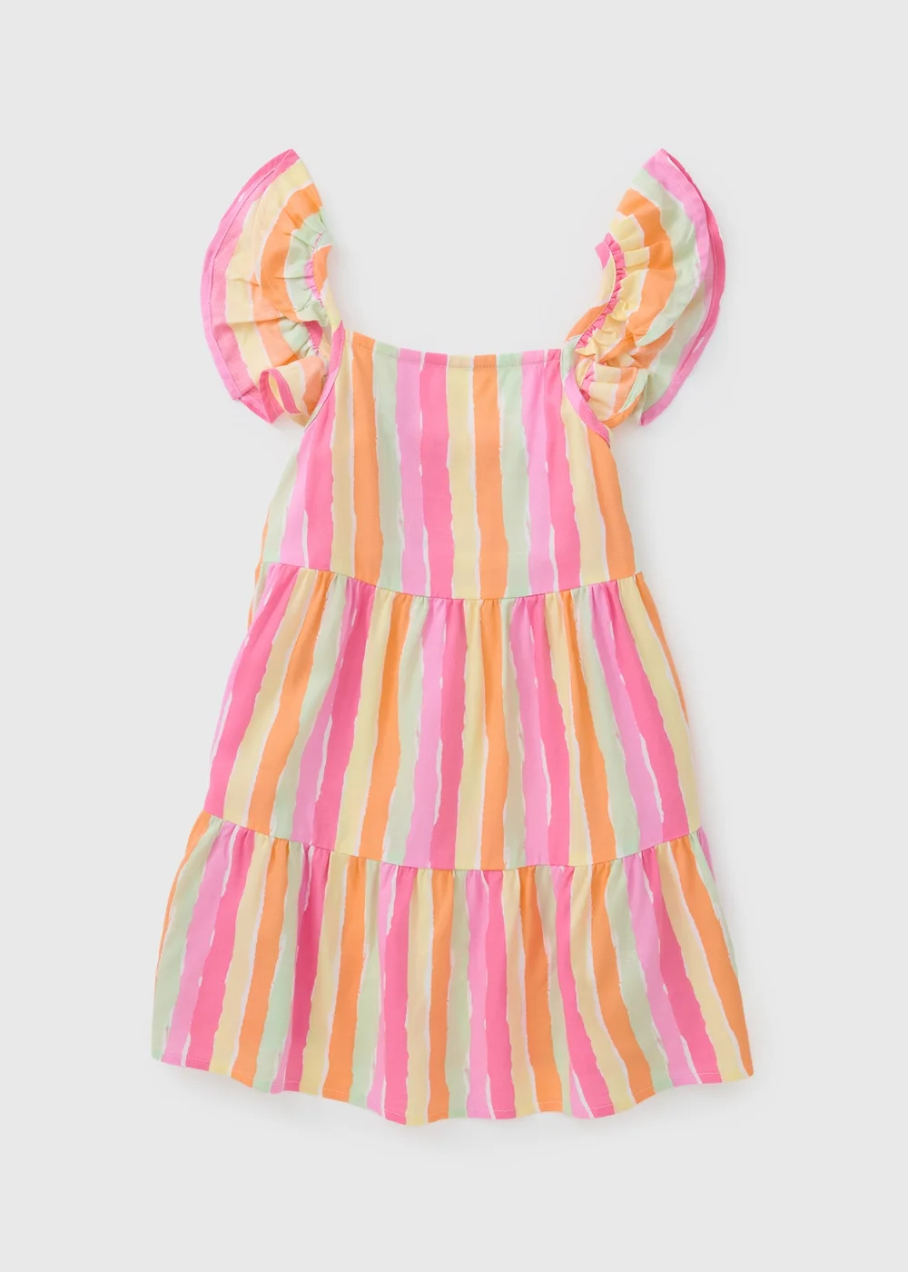 Girls Multicolour Stripe Viscose Dress (1-7yrs) - 1-1.5 Yrs Image 1