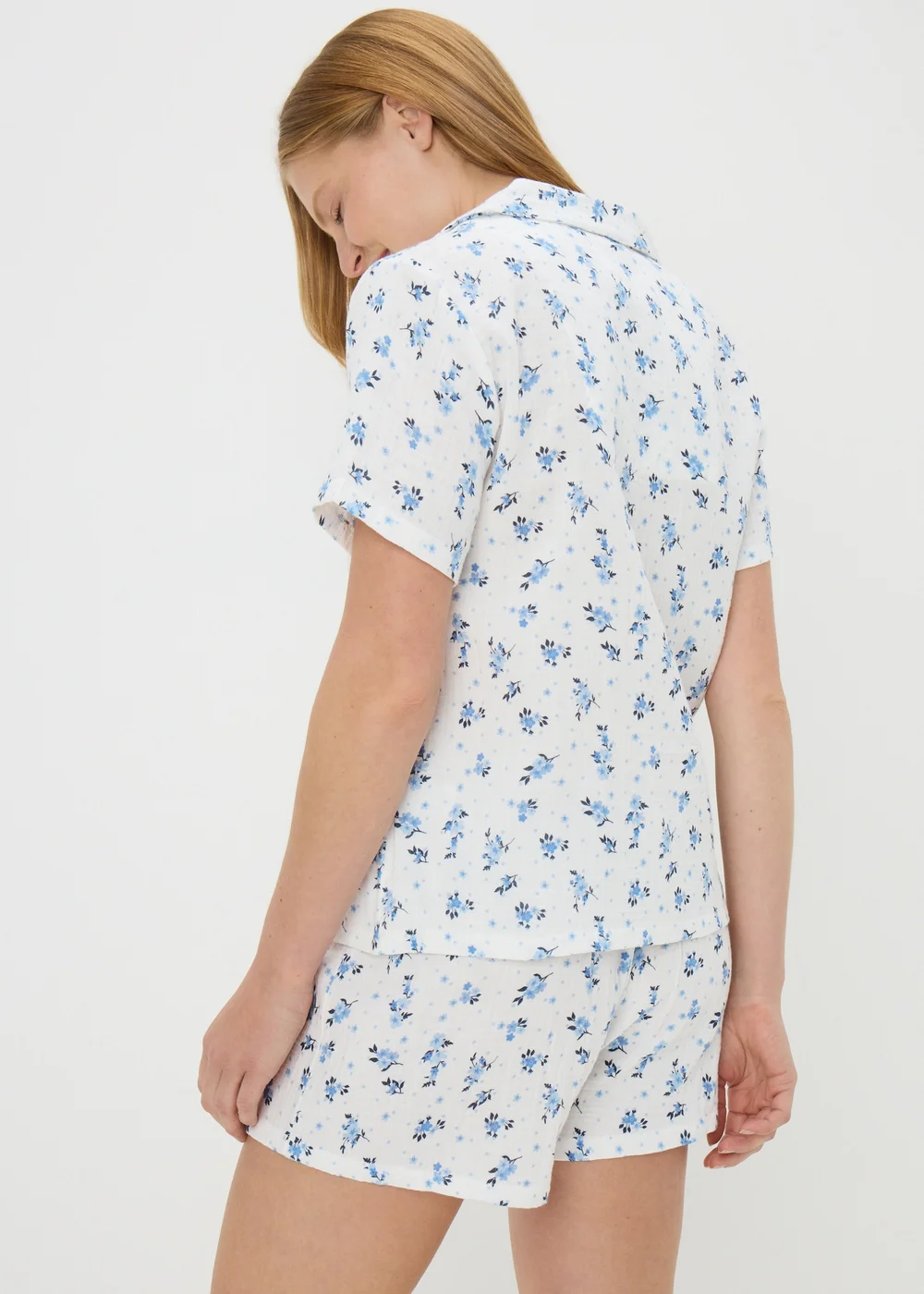 White Floral Short Pyjama Set - Extra small Image 2