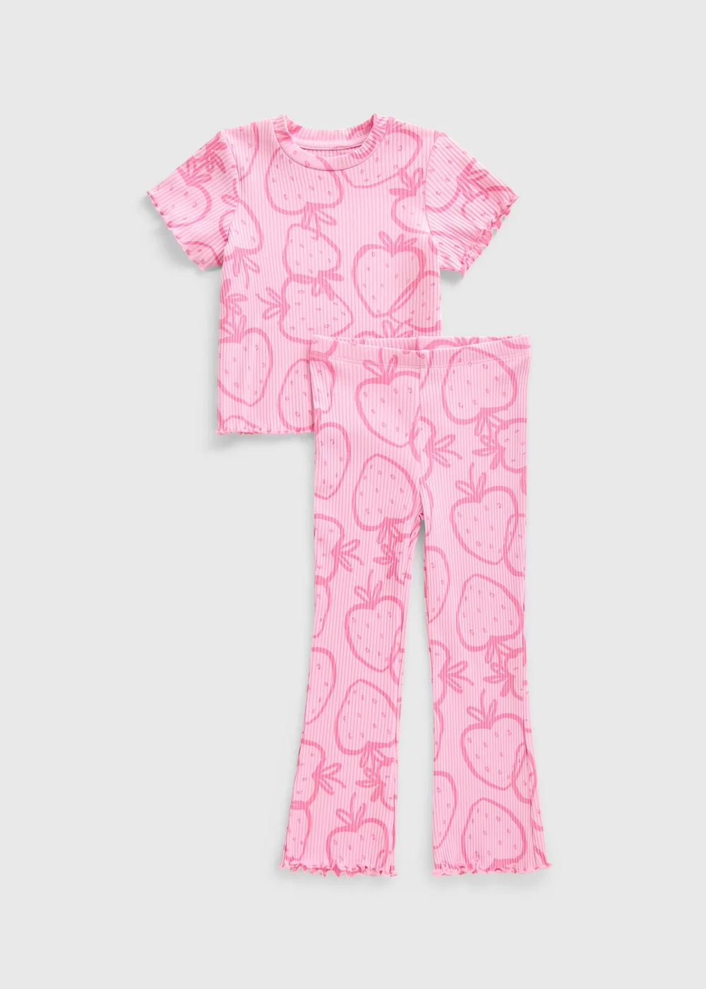 Girls Pink Strawberry Top & Flare Set (1-7yrs) - 2-3 Yrs Image 1
