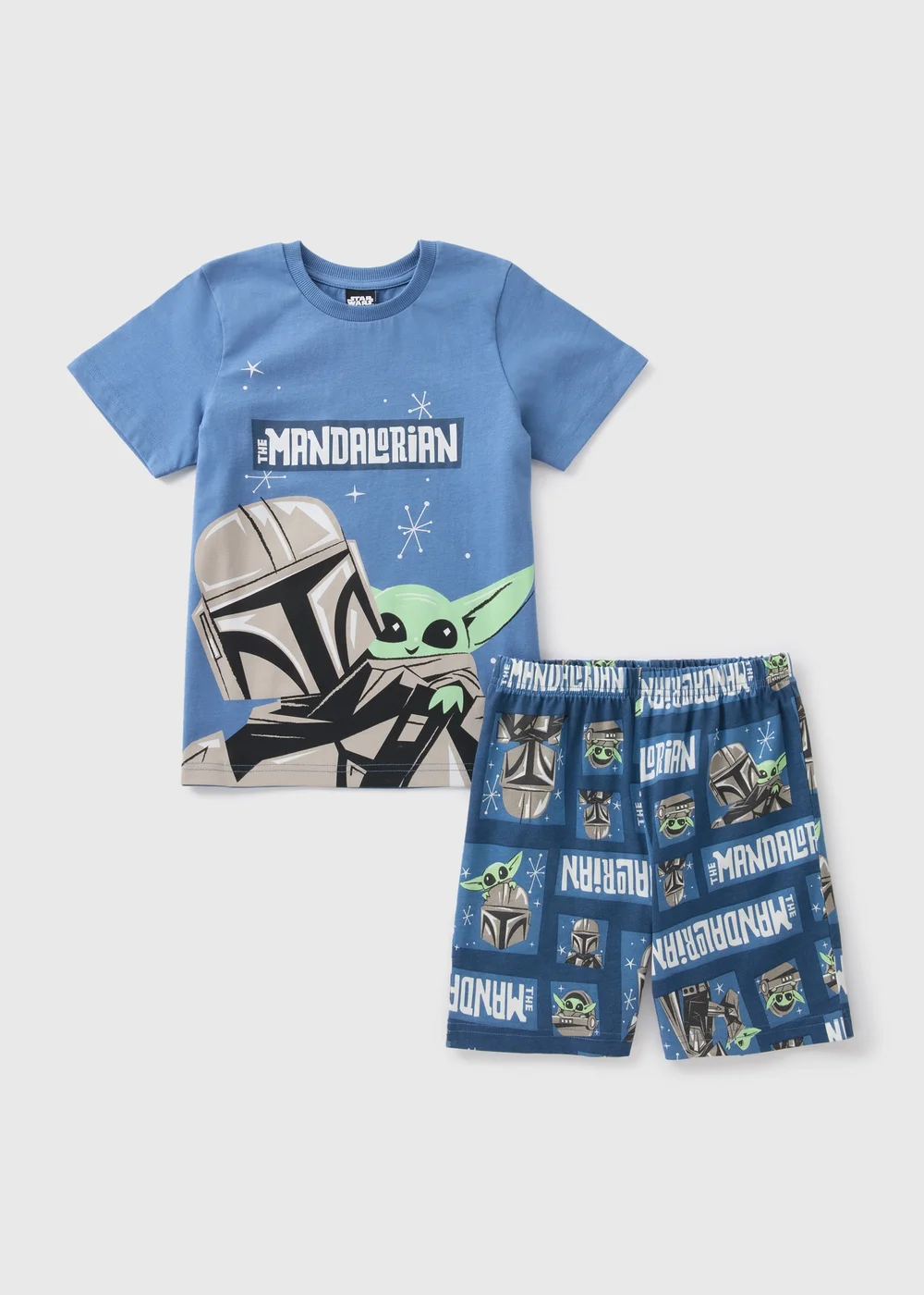 Mandalorian Blue Shorts Pyjama Set (4-13yrs) - Age 4 Years Image 1