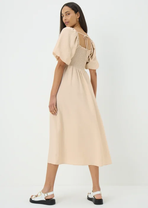 Stone Shirred Puff Sleeve Midi Dress - 8 Image 2
