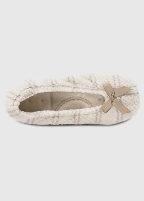 Totes Isotoner Natural Ladies Popcorn Ballet Slippers - 3-4 Image 5