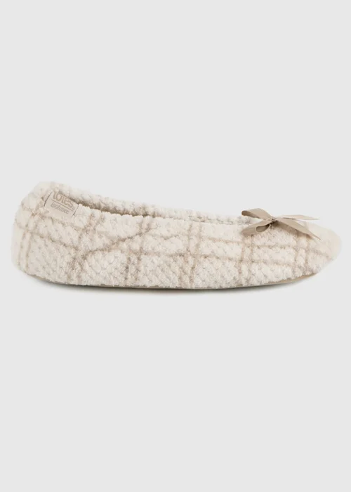 Totes Isotoner Natural Ladies Popcorn Ballet Slippers - 3-4 Image 4