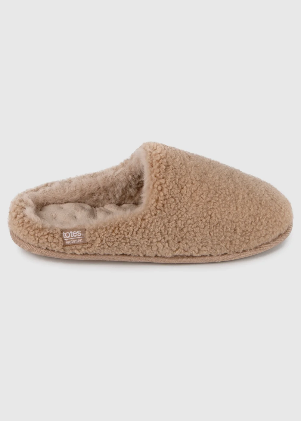 Totes Isotoner Natural Ladies Curly Fur Mule - 4 Image 4