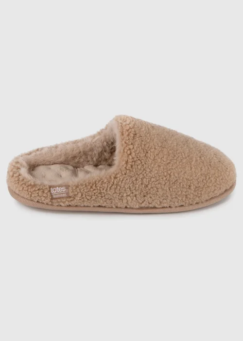 Totes Isotoner Natural Ladies Curly Fur Mule - 4 Image 4