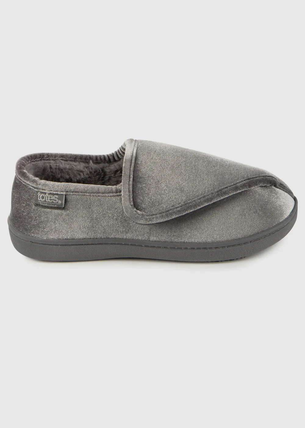 Totes Isotoner Grey Ladies Sparkle Velour Closed Back Slipper - 4 Image 4