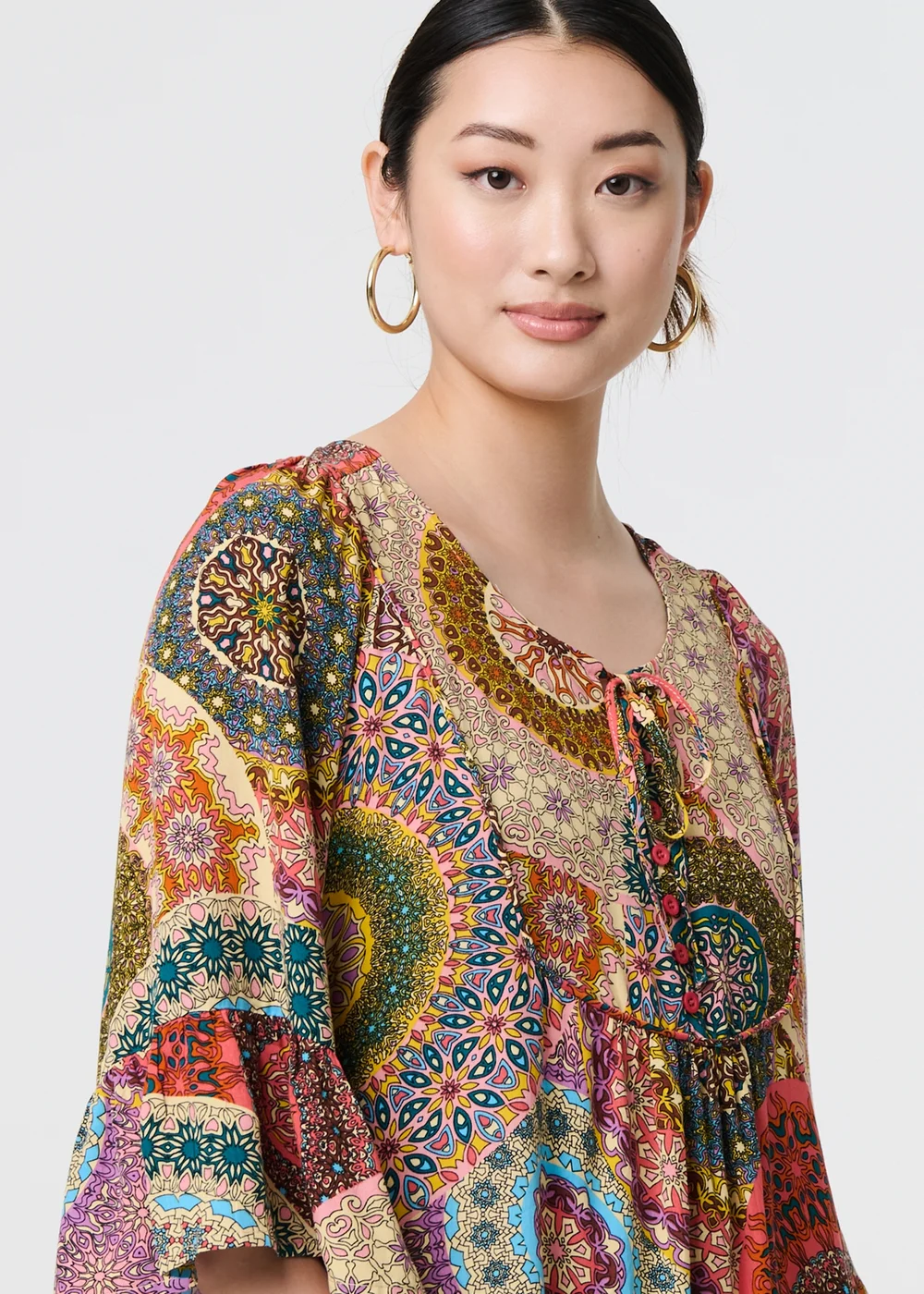 Izabel London Multi Kaleidoscope Print Short Dress - 8 Image 3