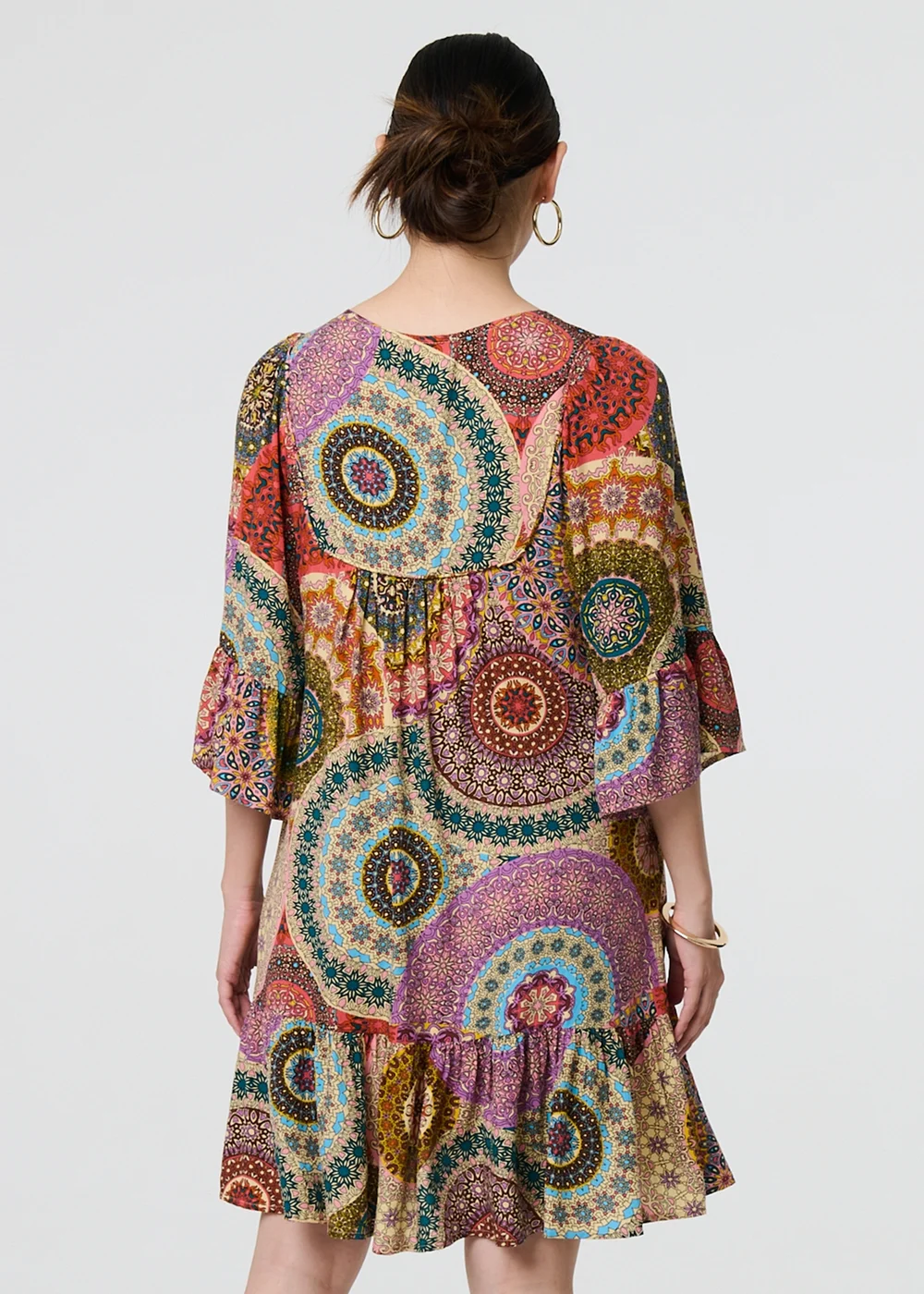 Izabel London Multi Kaleidoscope Print Short Dress - 8 Image 2
