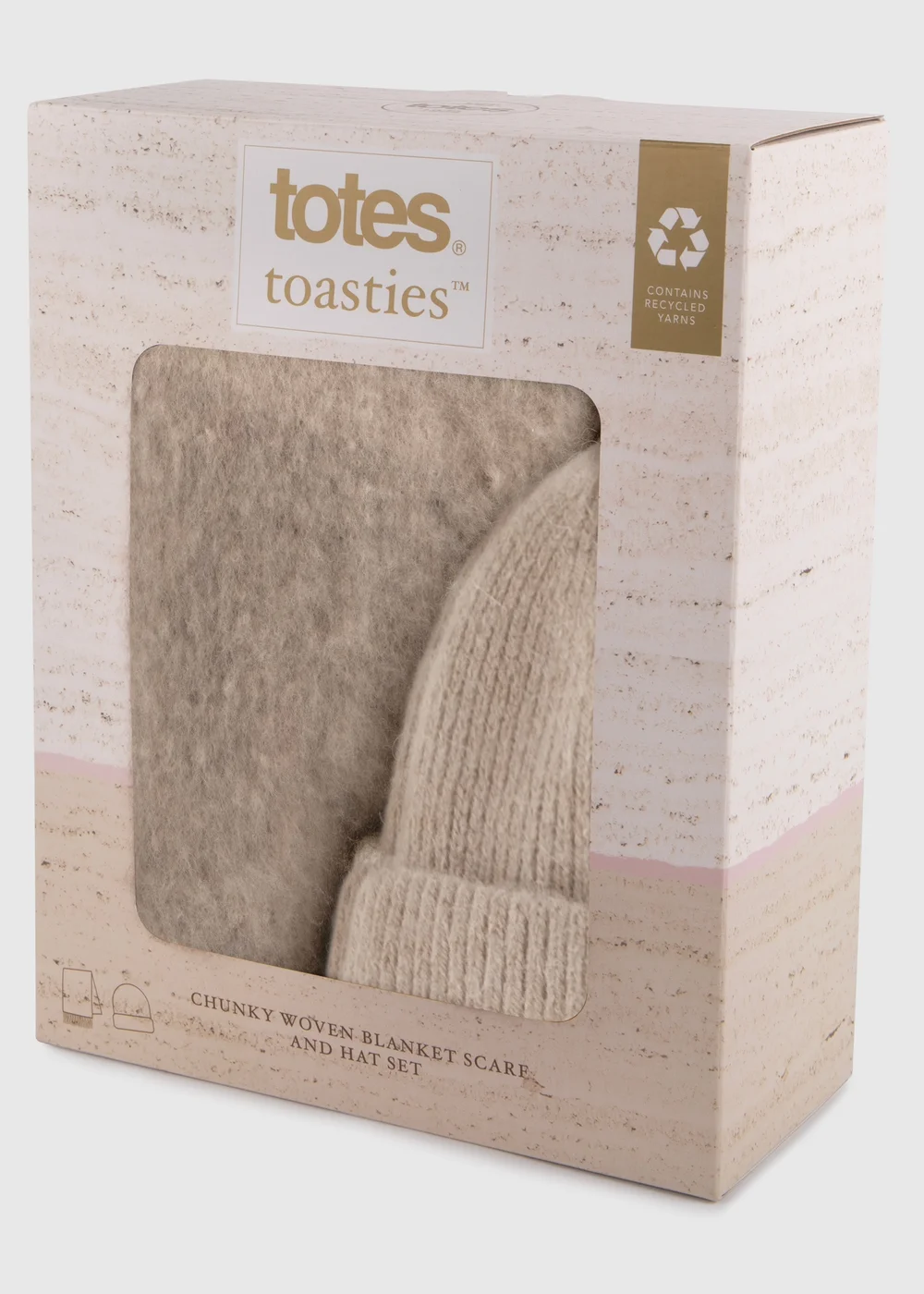 Totes Toasties Ladies Chunky Woven Blanket Scarf & Hat Gift Set - One Size Image 3