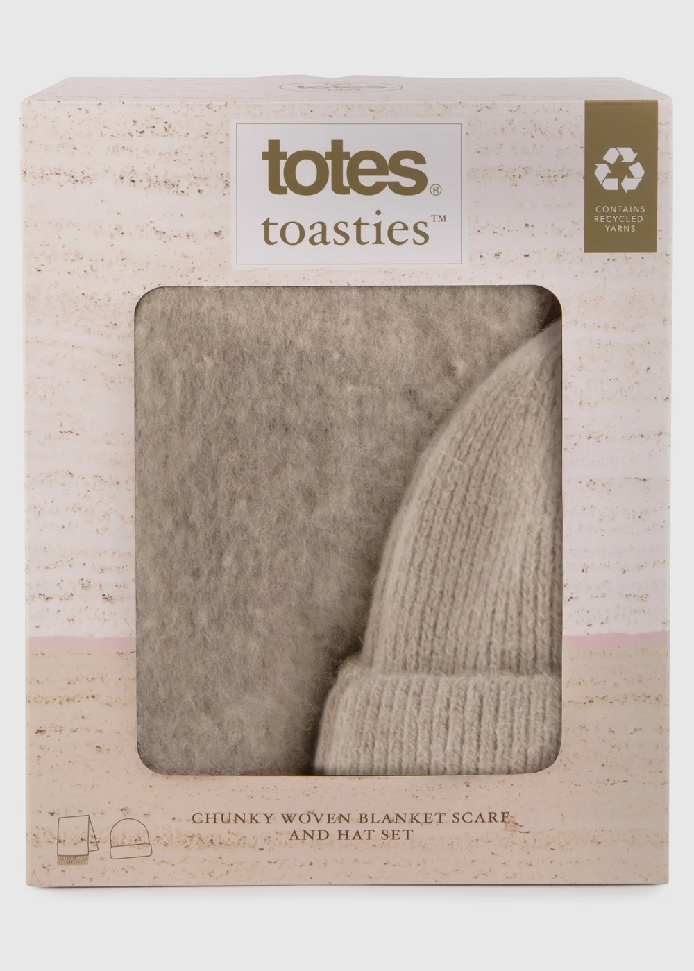 Totes Toasties Ladies Chunky Woven Blanket Scarf & Hat Gift Set - One Size Image 4