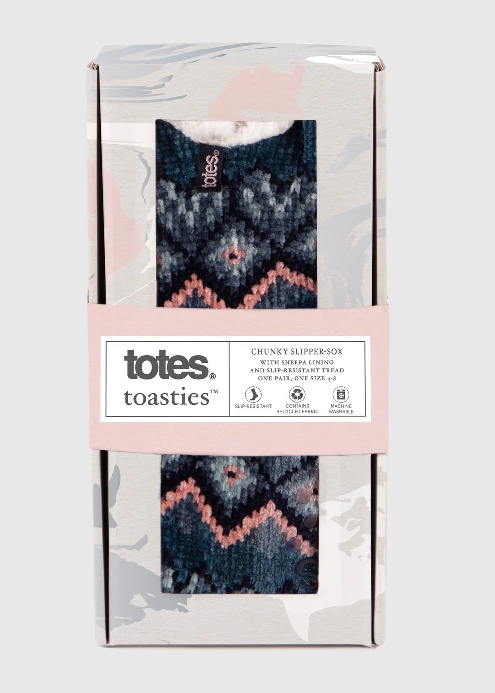 Totes Toasties Purple Ladies Chenille Crop Knitted Slipper Socks - One Size Image 5