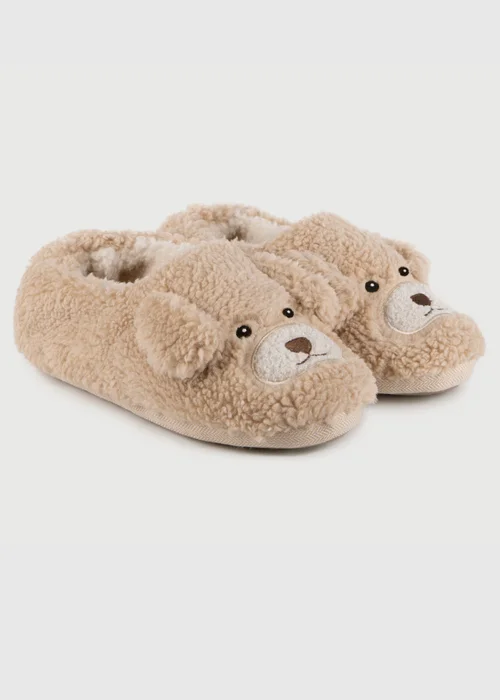 Totes Toasties Cream Ladies Novelty Borg Slippers - Size 5-6 Image 1