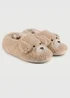 Totes Toasties Cream Ladies Novelty Borg Slippers - Size 5-6 Image 1
