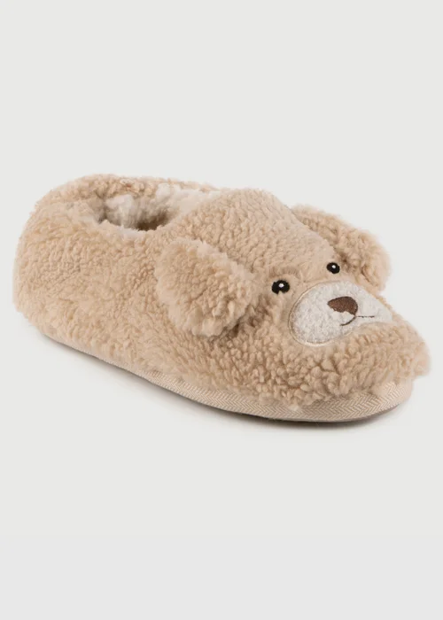 Totes Toasties Cream Ladies Novelty Borg Slippers - Size 5-6 Image 2