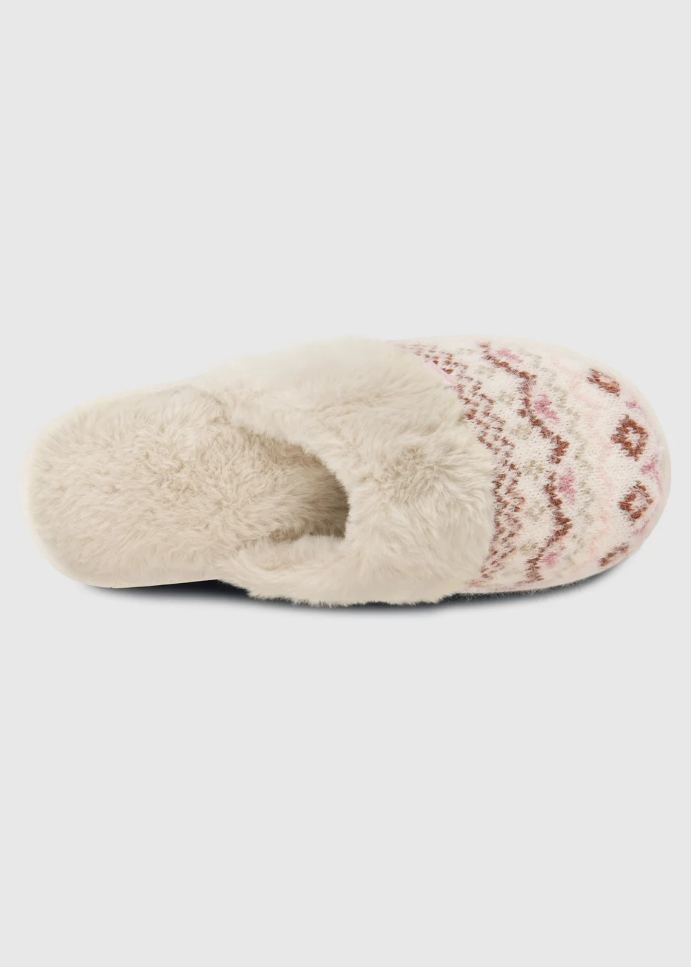 Totes Toasties Ladies Fair Isle Knit Mule Slippers - Size 3-4 Image 5